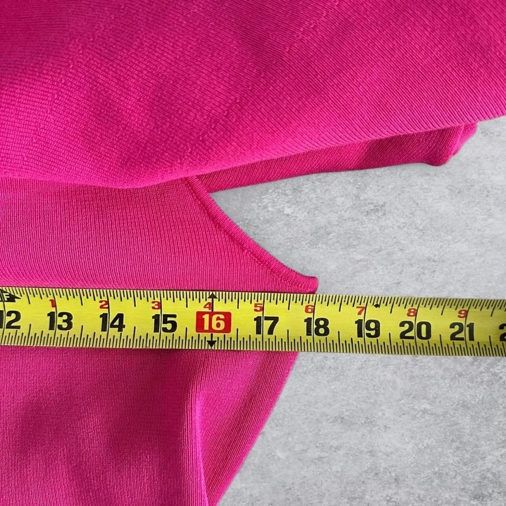 Endless Rose Fuchsia Pink‎ Off the Shoulder Ruffle Knit Bodycon Mini Dress M